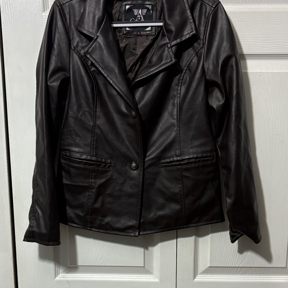 Women's Black Faux Leather Jacket milano